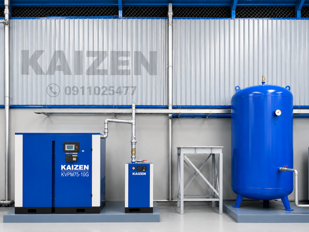 Máy nén khí trục vít 75HP-55Kw Kaizen