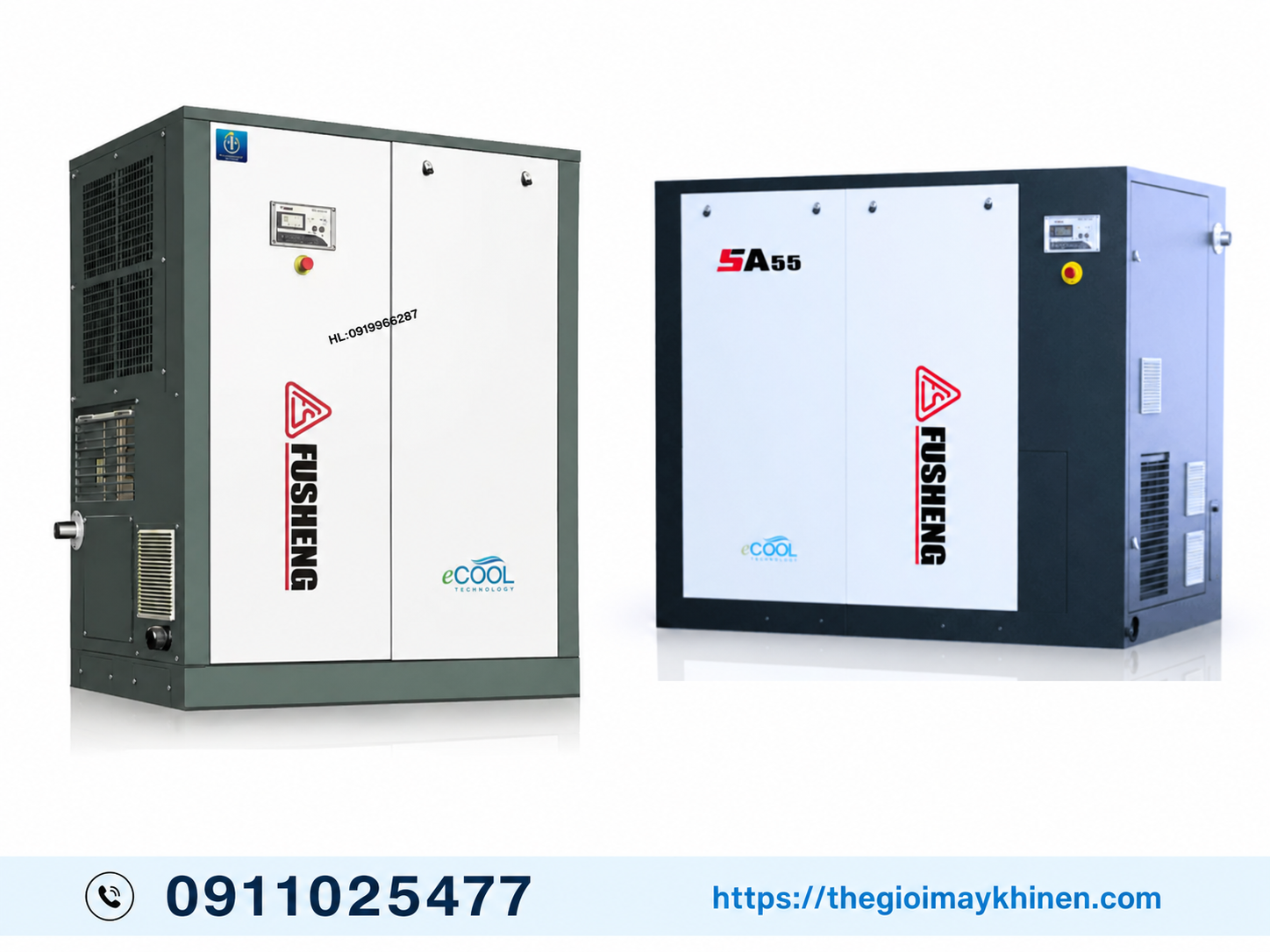 Máy nén khí trục vít 100HP 75KW Fusheng