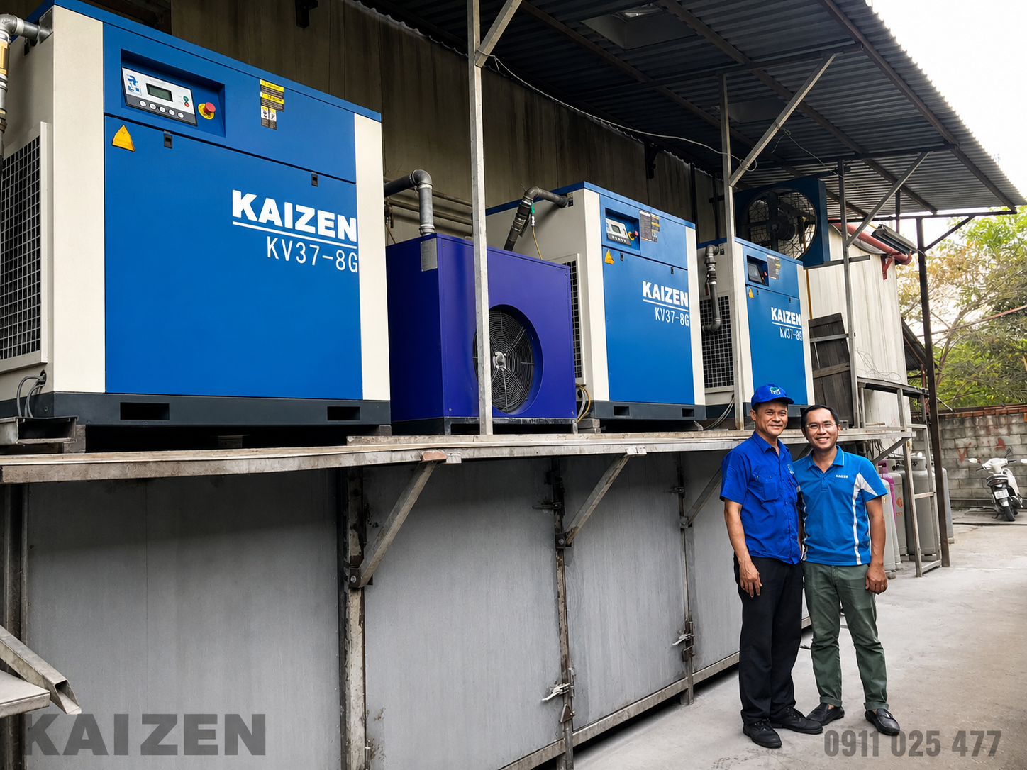 Máy nén khí trục vít 150HP 110Kw KAIZEN