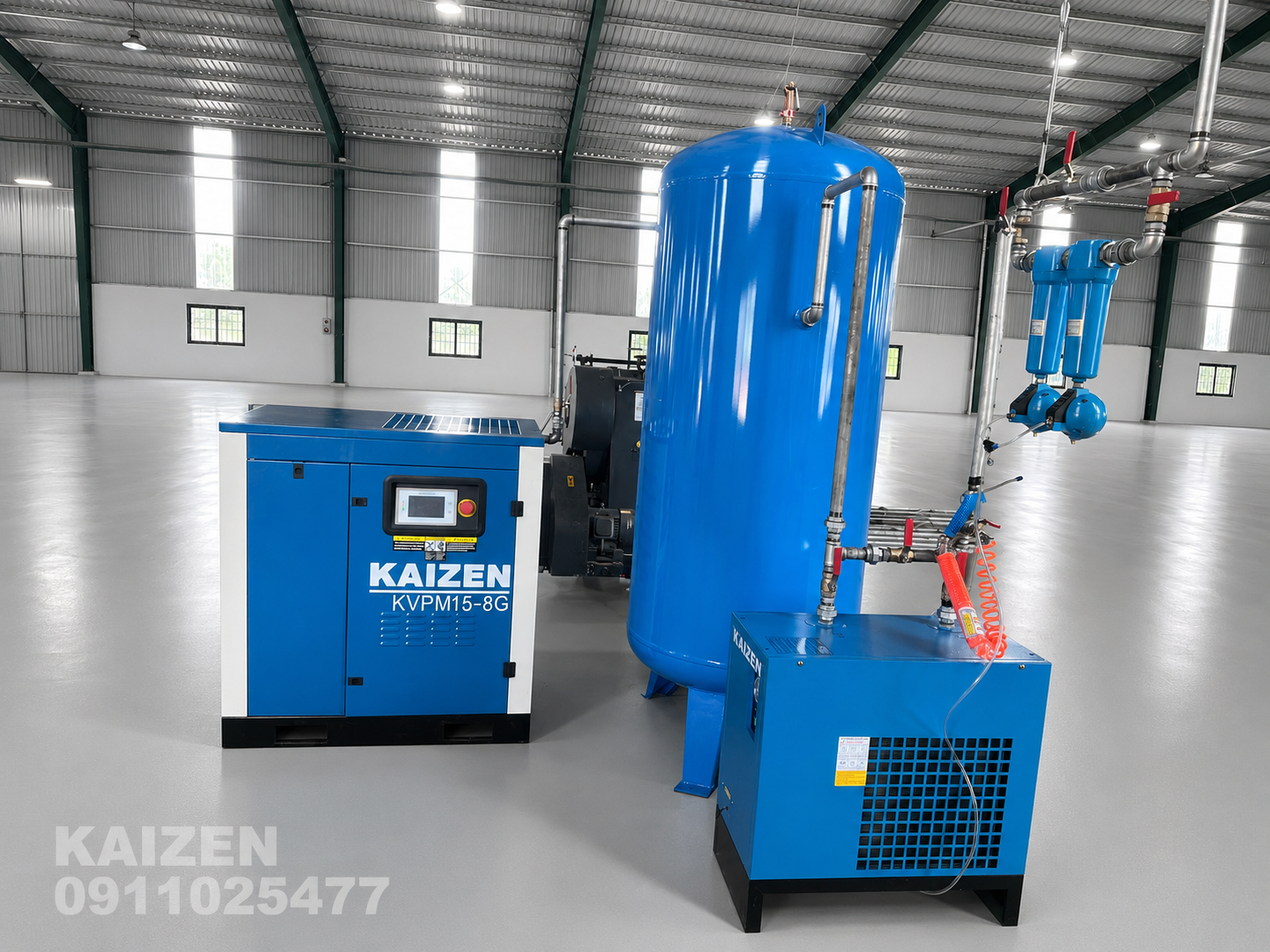 Máy nén khí trục vít 15kw 20hp KAIZEN