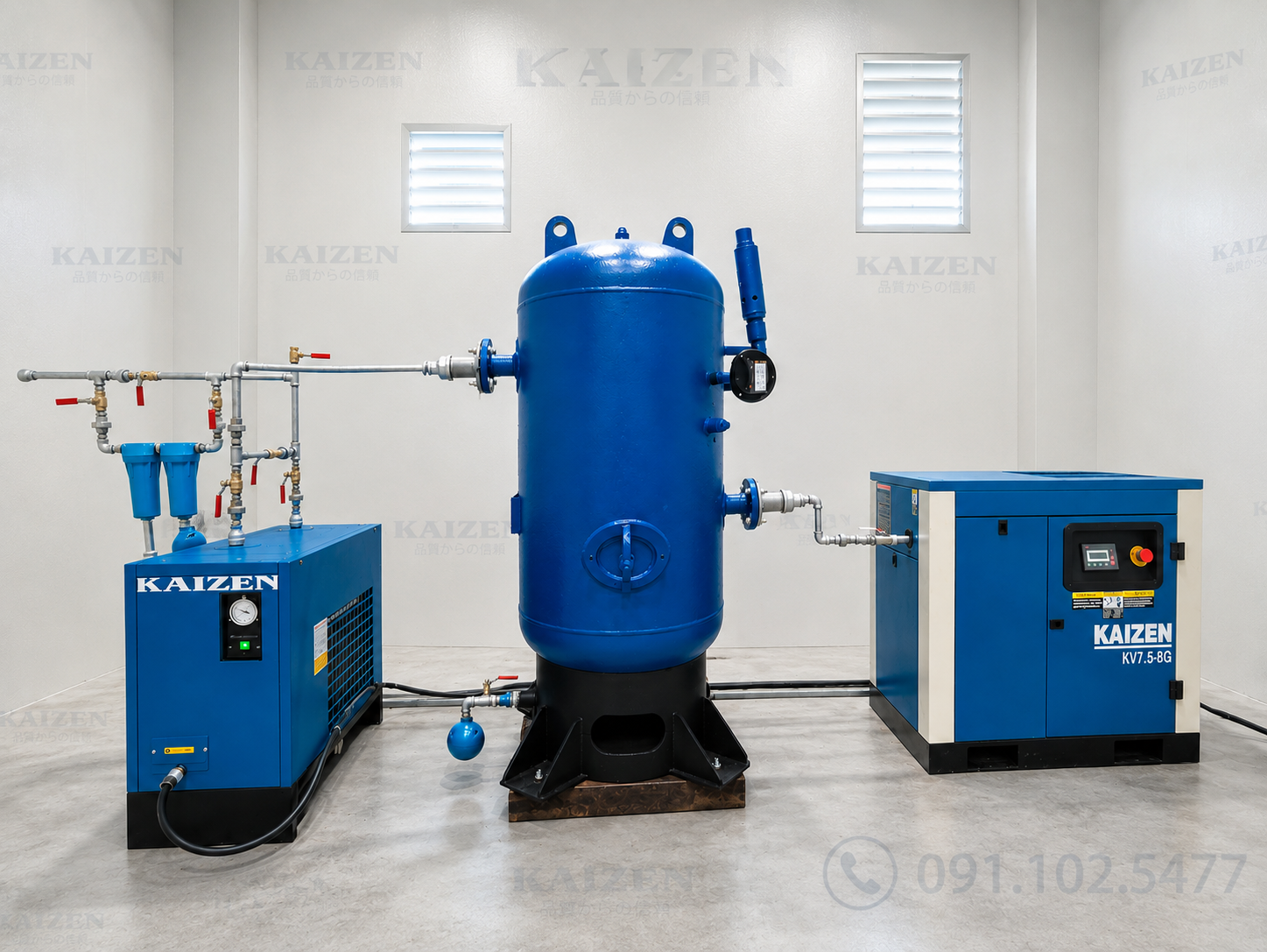 Máy nén khí trục vít 7.5KW 10hp KAIZEN