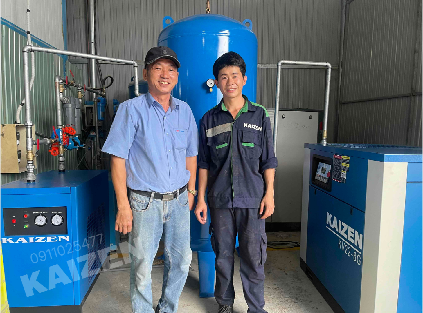 Máy nén khí trục vít 7.5KW 10hp KAIZEN
